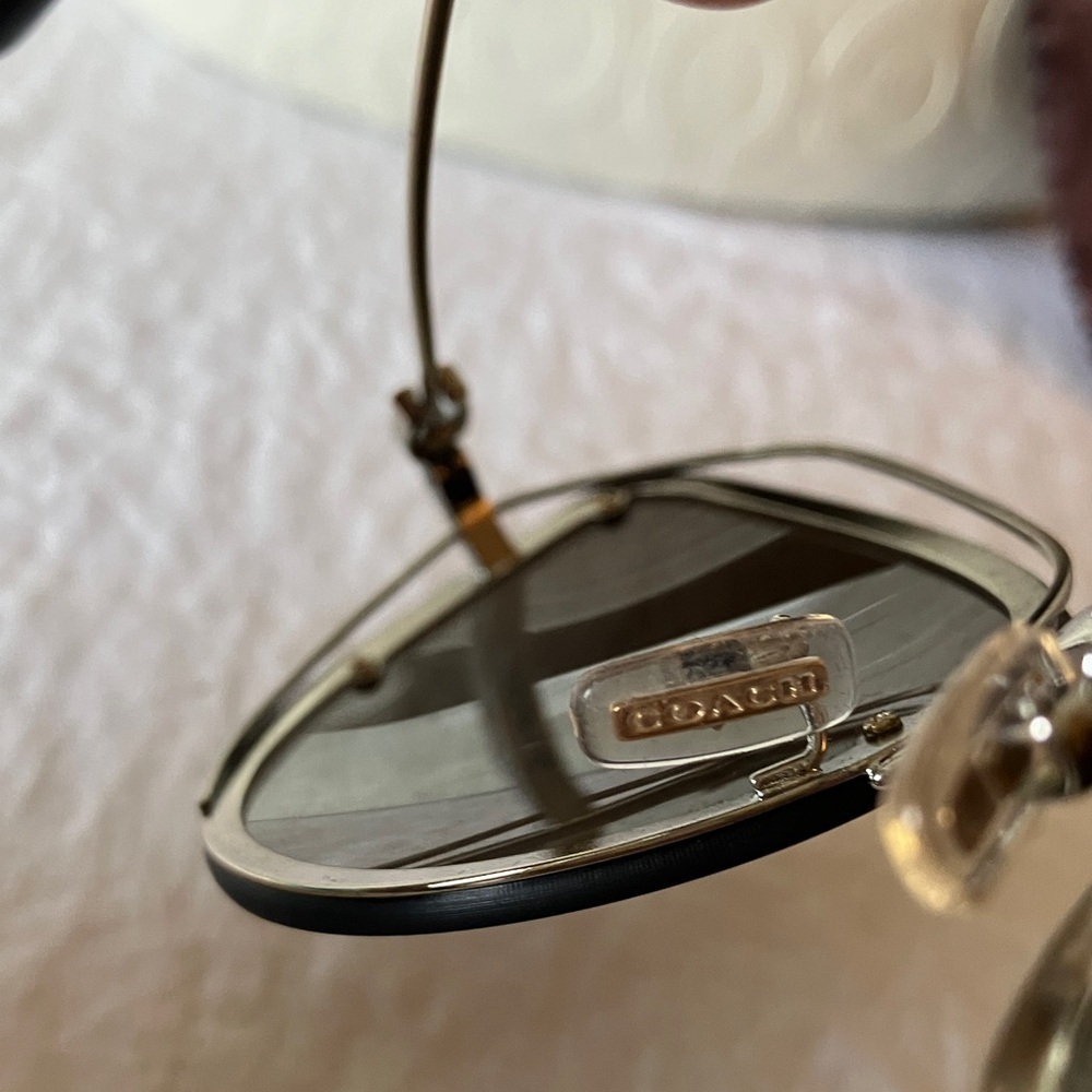 Coach: Light Gold (L1037) Sunglasses- Cat Eye Frame- Case & Cloth - Picture 9 of 16
